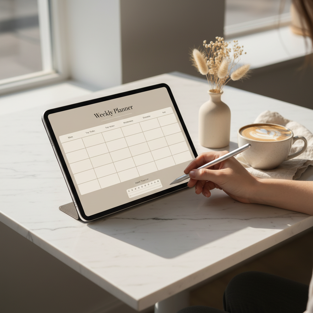 Minimalist Digital Planner | Undated PDF Planner for GoodNotes, Notability & More