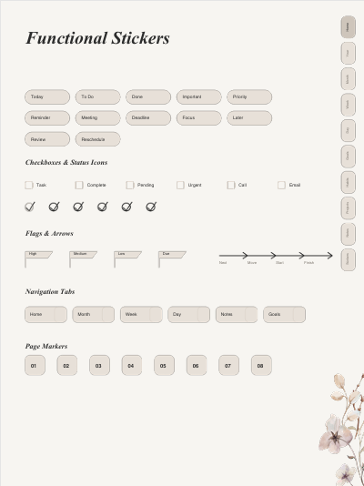 Minimalist Digital Planner | Undated PDF Planner for GoodNotes, Notability & More